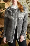 Fairman Island Jacquard Horn Button Sweater Cardigan