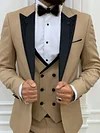 Fettachi Gold Slim Fit Peak Lapel Tuxedo