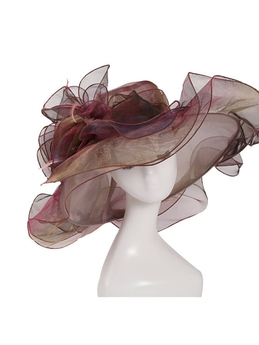 Women's Classic Hat Floral UV Protection Comfort Large Wave Brim Sun Hat
