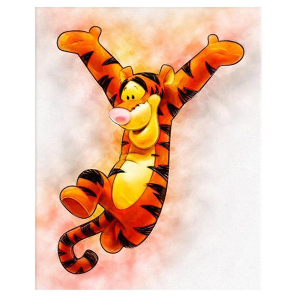 Full Round Diamond Painting - Cartoon Tiger(30*40cm)