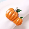 Halloween Orange Pumpkin Golden Silver Napkin Ring