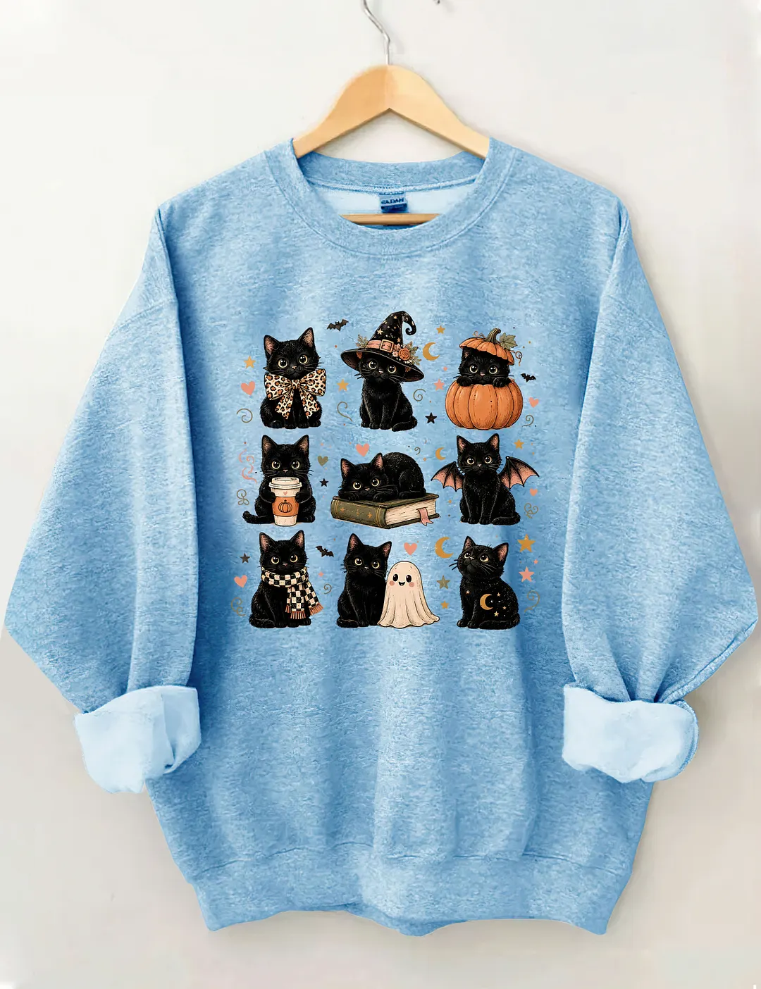 Cute Black Cat Halloween Sweatshirt