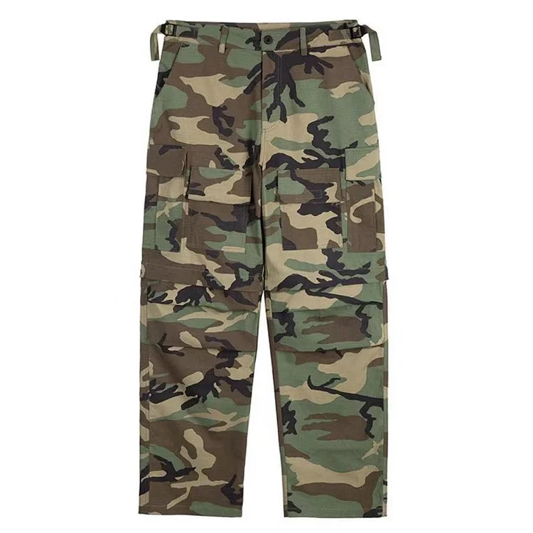 Casual Thin Multi-Pocket Workwear Straight-Leg Camouflage Pants