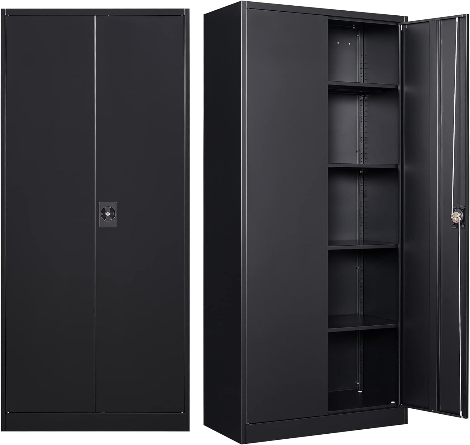 BYNSOE Metal Storage Cabinet Metal Garage Locker Cabinets with Locking ...