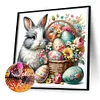 Osterhase - Diamantgem&auml;lde mit rundem Bohrer - 30*30 cm
