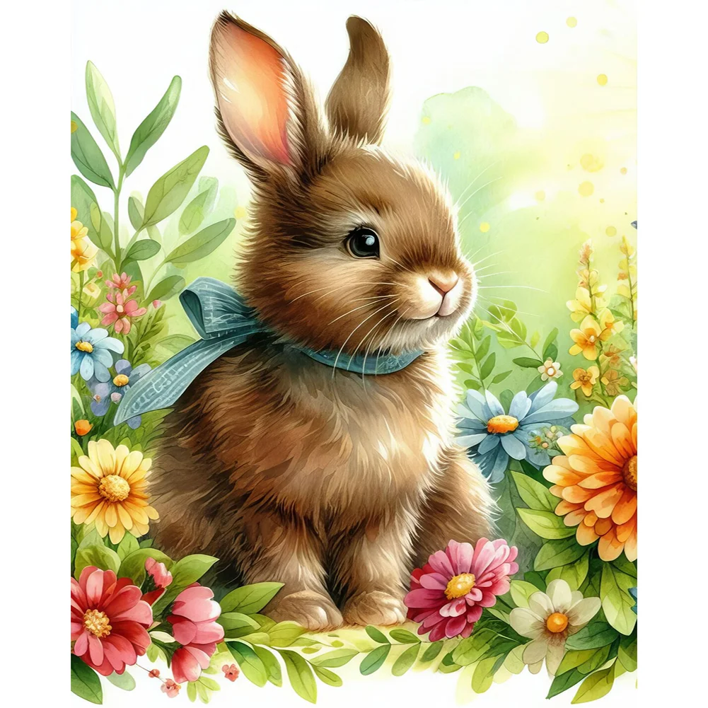Full Round Diamond Painting - Flowering Rabbit(Canvas|40*50cm)