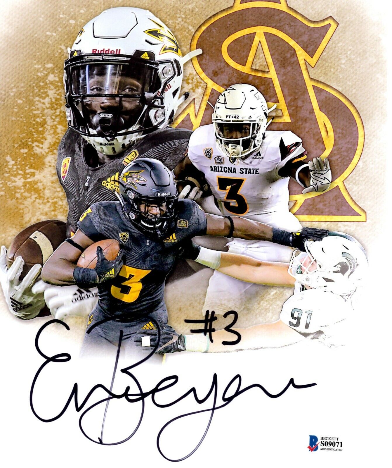 Eno Benjamin ASU Arizona State Football Signed 8x10 Photo Poster painting W/Beckett COA C