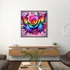 Roses arc-en-ciel et papillons-plein diamant rond peinture-30 * 30cm