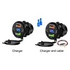 12-24V Car Charger Socket with Switch & Voltmeter Waterproof Cigarette Outlet Replacement Motorcycle USB Charger Suitable for Boat Golf Cart RV Motorcycle Truck