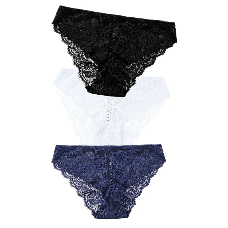 3pcs Sexy Lace Panty Women Briefs Panties Women Low Waist Lingerie Underwear Female Sexy Iminates L XL XXL Underpant 8 Colors