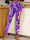 Women's Mardi Gras Print Stretch Leggings
