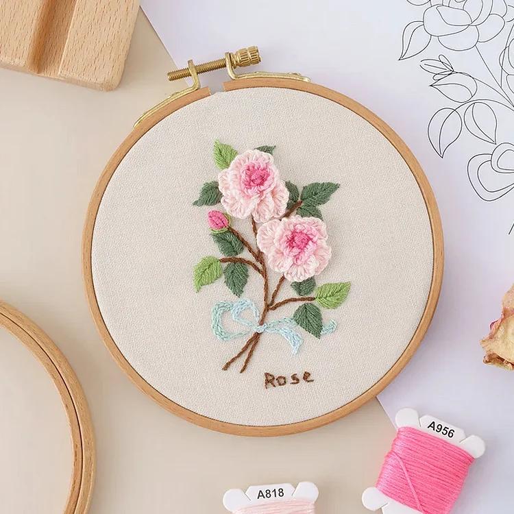 Flowers Plants Pattern Embroidery Beginner