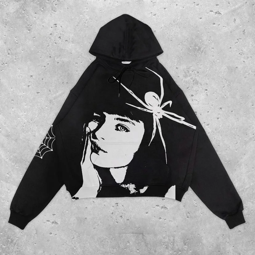 Fashion statement print hoodie