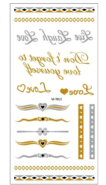 1sheet Indian Arabic body art women metallic temporary Mandala Flash Tattoos necklace sticker gold lace tatoo tatuagem maquiagem