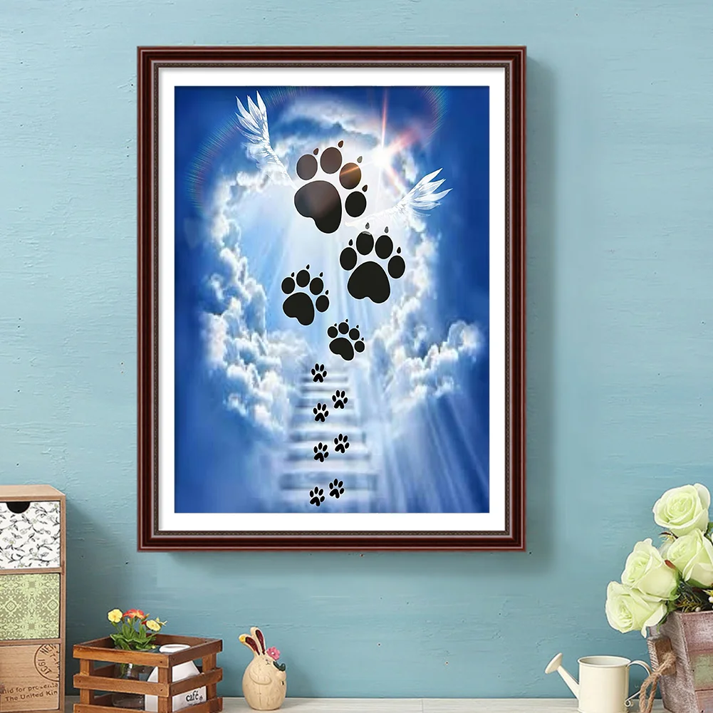 Diamond Painting - Full Square Drill - Dog Footprints Cloud(20*30 - 50*70cm)