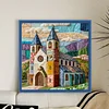 Patchwork Colorful House-11CT Stamped Cross Stitch 45*45cm/17.72*17.72in