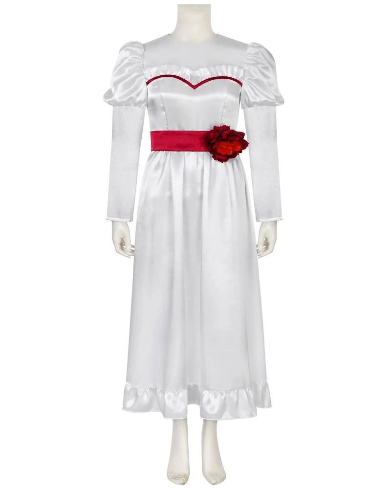 Annabelle Cosplay Costumes Classic White Dress Halloween Costumes