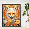 Diamond Painting -DIY Round Partial AB Drill Fox in the Flower(45x55cm)