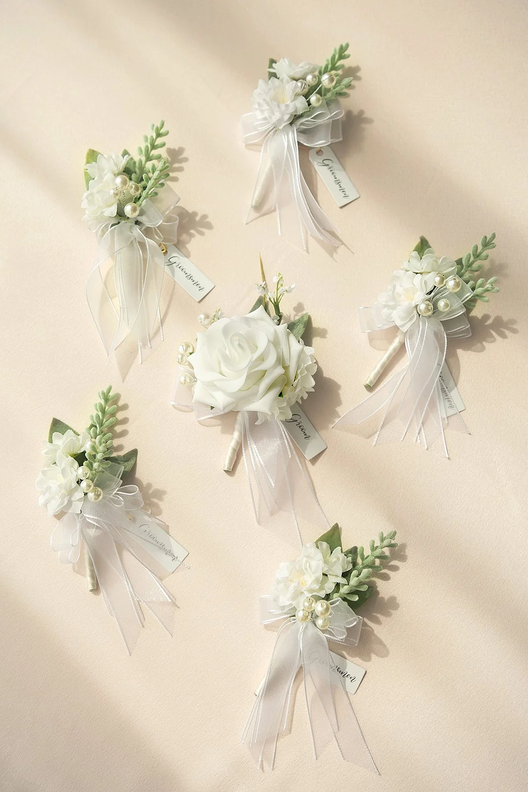 Boutonnieres in White
