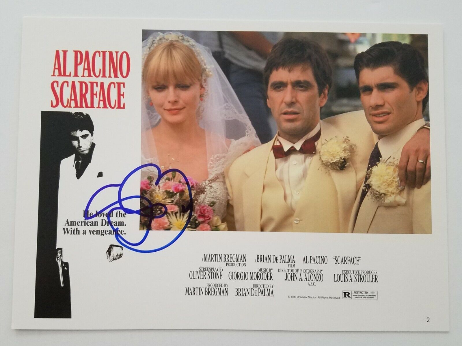 Steven Bauer Signed Scarface 8x11 Lobby Card Poster Photo Poster painting Legend Actor RAD