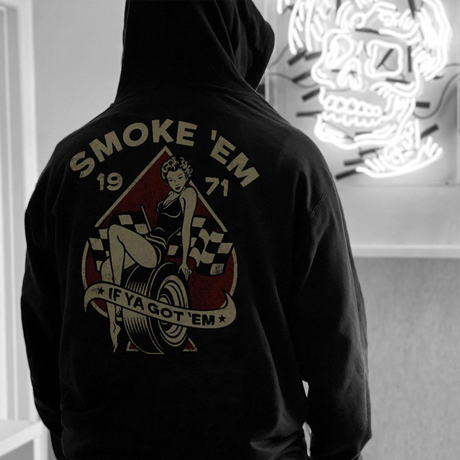 SMOKE IF YOU GOT Sexy Beauty Graphic Black Print Hoodie