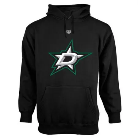 Dallas Stars Old Time Hockey Big Logo with Crest Pullover Hoodie Black