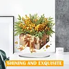 (US Local)Flower Double Sided Effect Table Top Diamond Painting Desktop Ornaments Kit (Christmas)