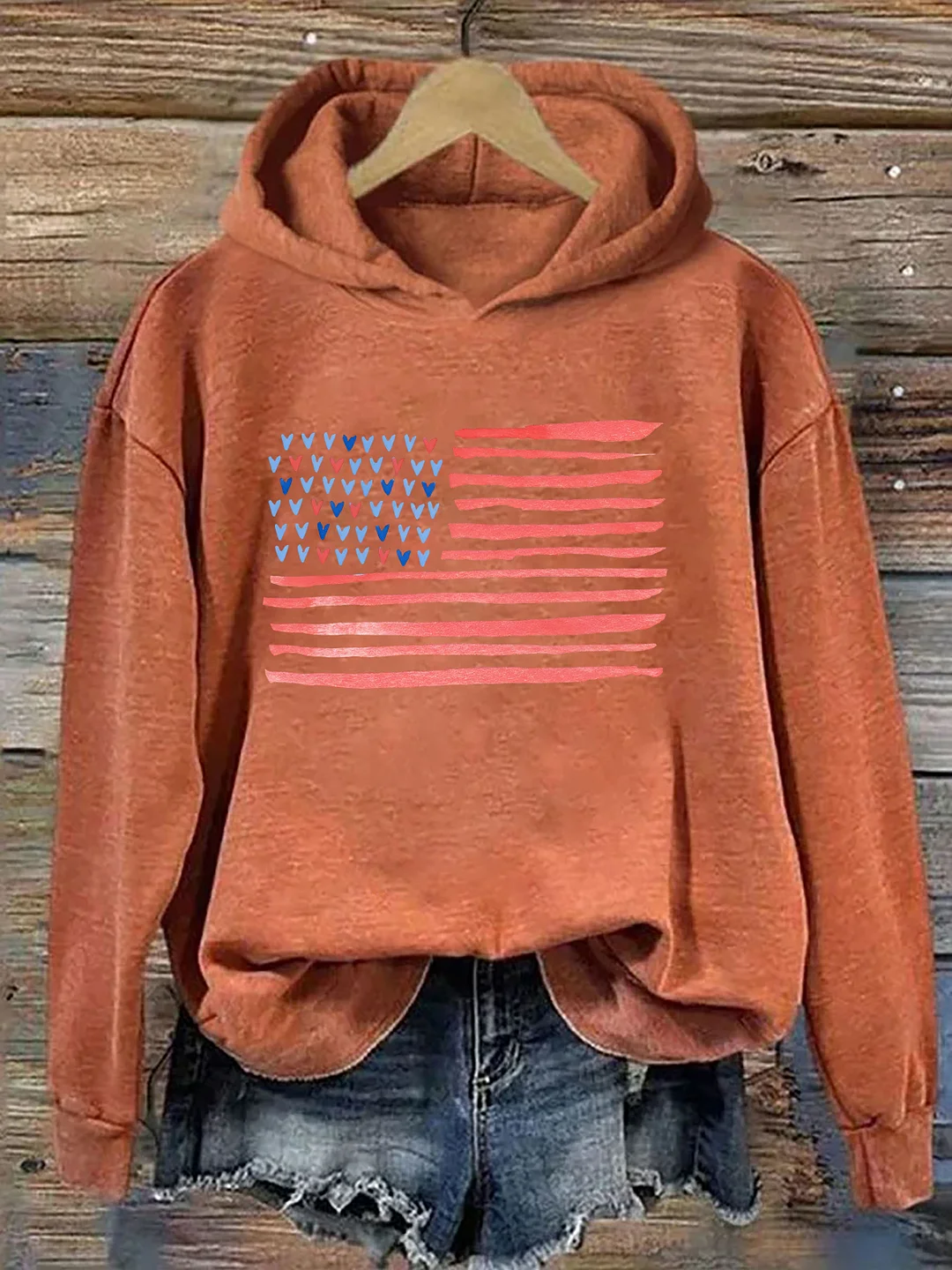 Love American Flag Hoodie