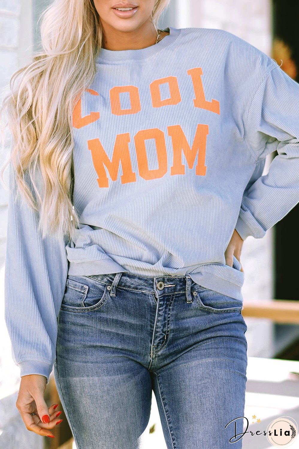 Graphic Print Cording Sweatshirt