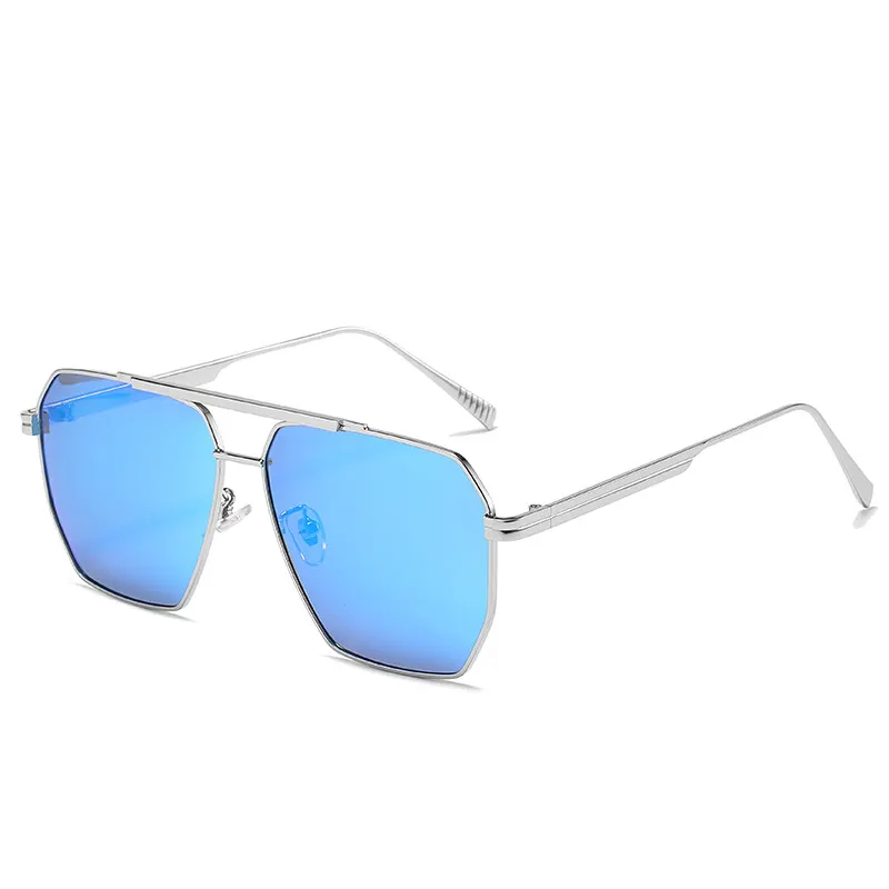 Retro Oversized Square Polarized Sunglasses for Women Men Vintage Shades UV400 Classic Large Metal Sun Glasses-vocosishoes
