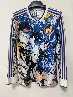 2026/2027 Long Sleeves Manchester United x Stone Roses Football Shirt Blue 1:1 Thai Quality