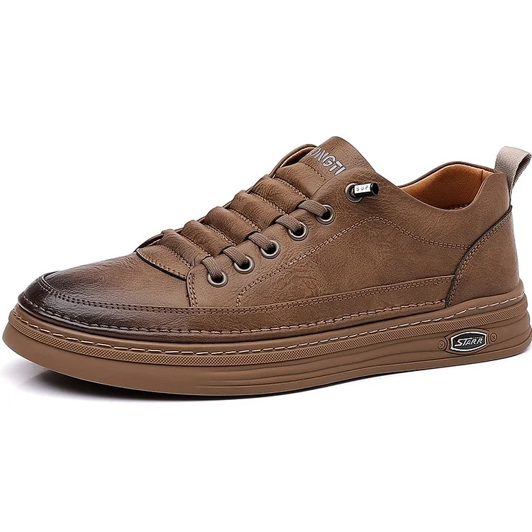 Gregorysupply Casual Leather Business Formal Shoes Soft Men Shoe Outdoor Casual Shoes British Style Man Skateboard Footwear Versatile Sneakers