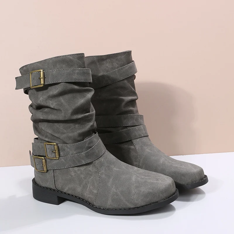 Breakj Breakj Women's Boots 2025 Autumn And Winter New Low-Bottom Low-Key And Women's Boots In The Boots Women's Batch