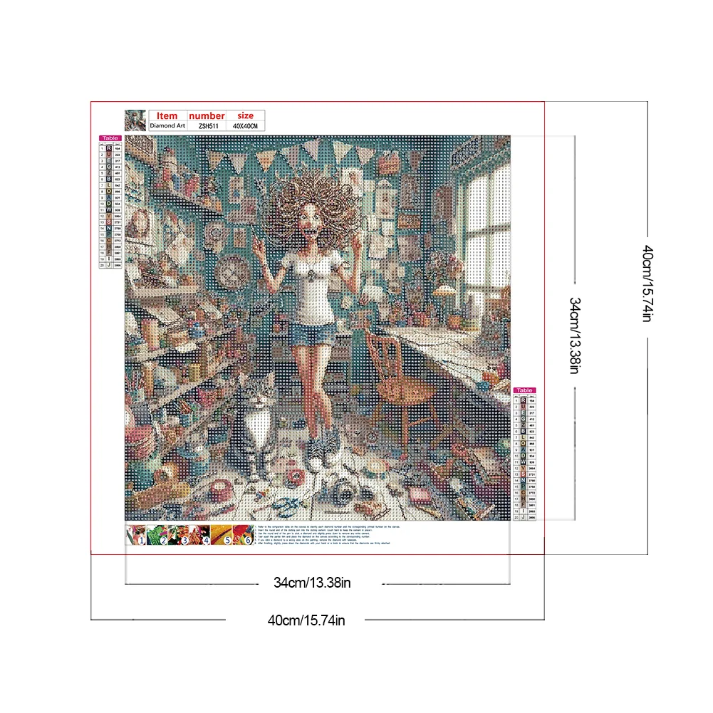 Diamond Painting - Full Round Drill - Girl(Canvas|40*40cm)