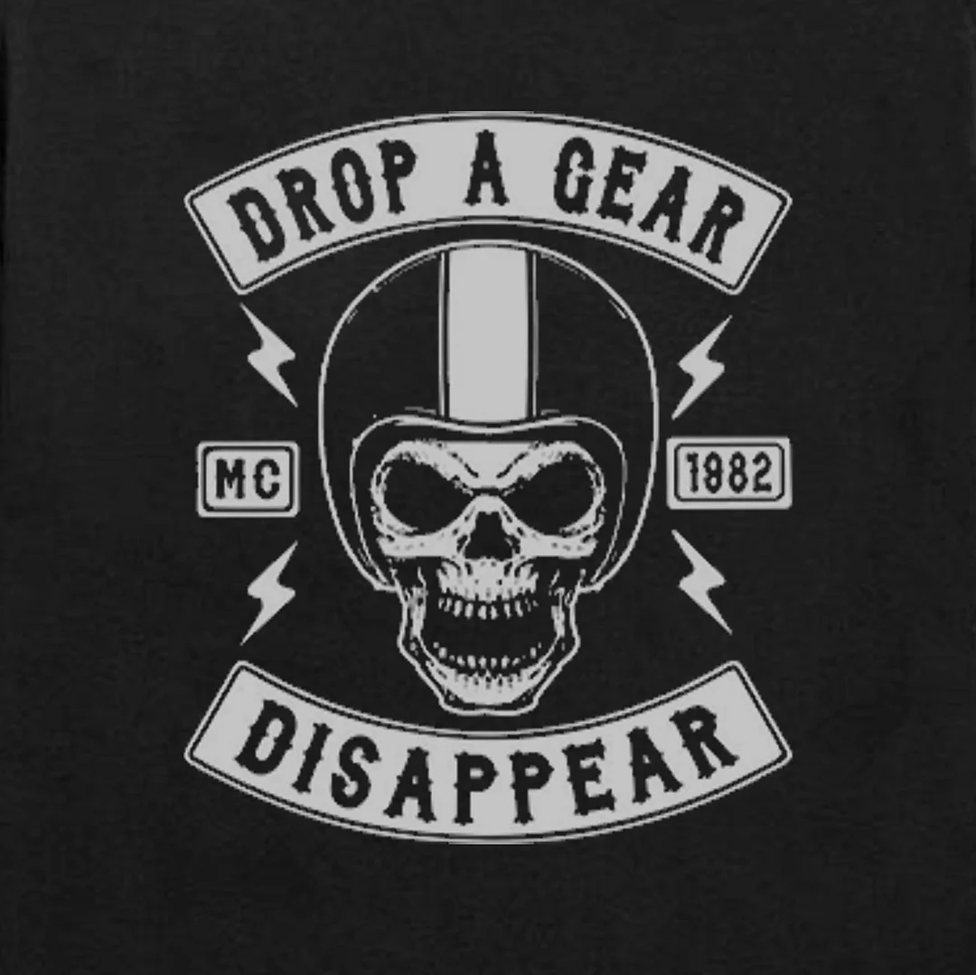 DROP A GEAR - DISAPPEAR Black Print T-shirt