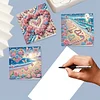 6PCS Diamond Painting Seaside Greeting Cards Postcards with Envelopes