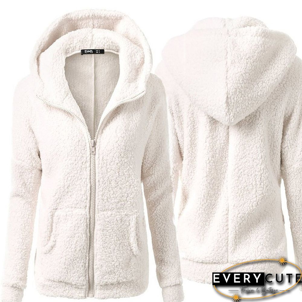 Women's Fashion Hooded Sweater Jacket Female Coat Women Casual Hoodie Coat Add Wool Sweatshirts