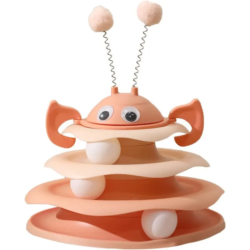 Interactive 3-Layer Cat Toy Tower