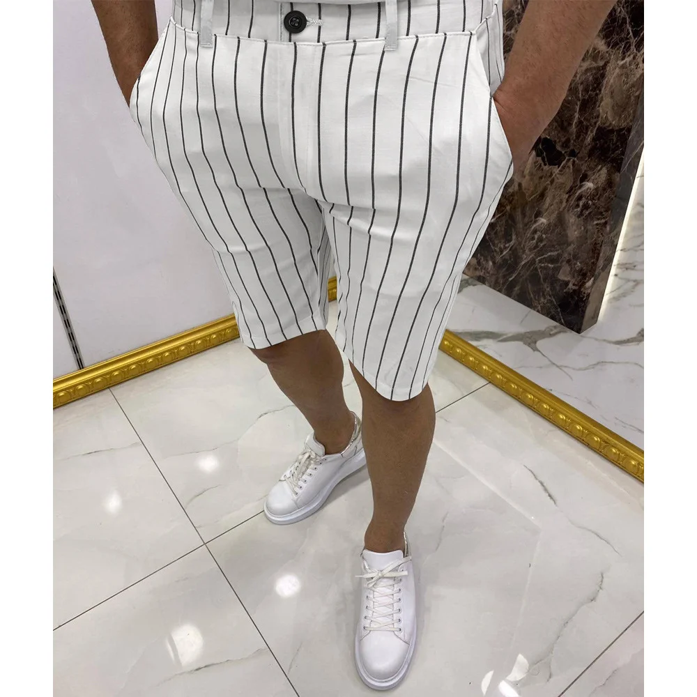Men's Skinny Short Stripe Printed Summer Short Pant