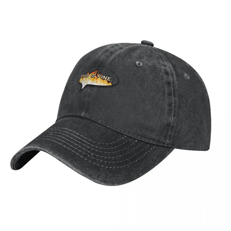 This Is Fine Meme Bubble Men Women Baseball Caps Distressed Washed Hats Cap Classic Outdoor Summer Sun Cap