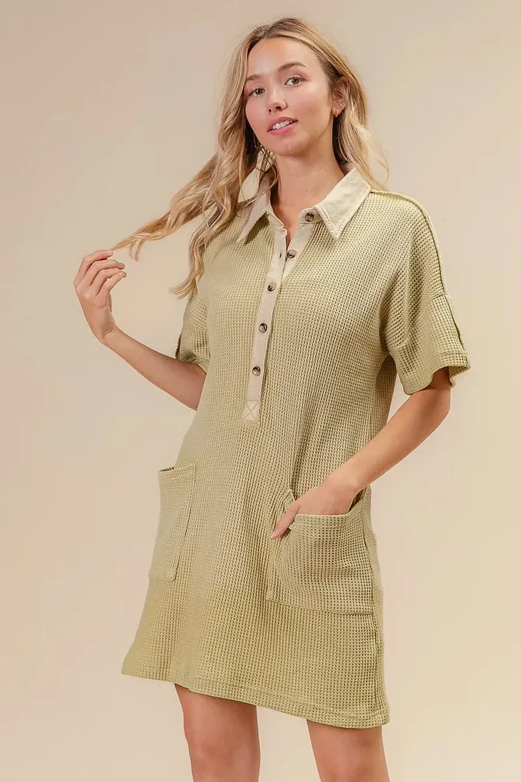 BiBi Dip Dye Mineral Washed Knit Dress