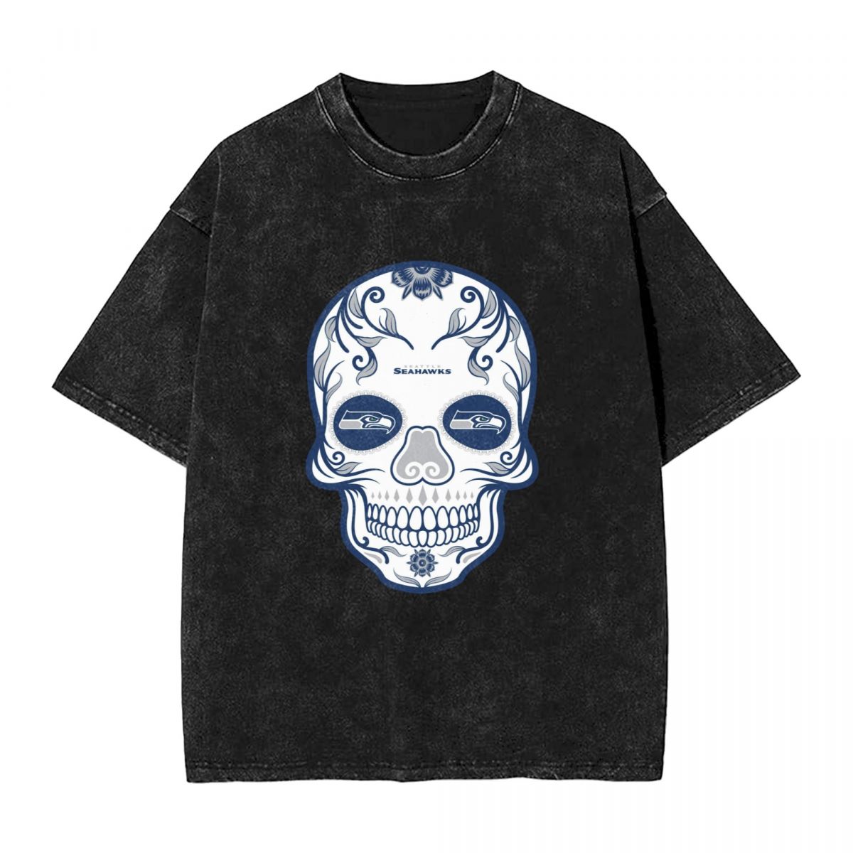 Seattle Seahawks Skull Men's Oversized Streetwear Tee Shirts