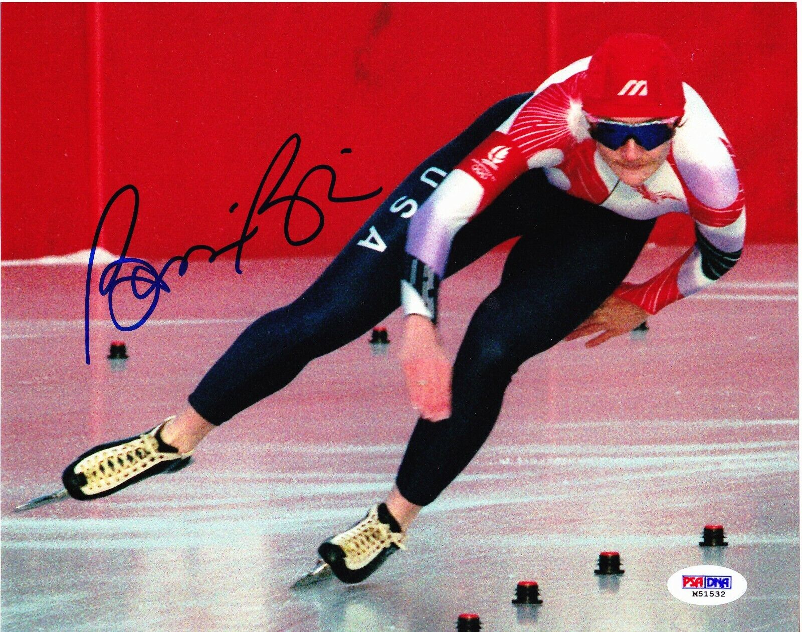 Bonnie Blair signed 8x10 color Photo Poster painting-Olympic Speed Skating 5 Gold Medals PSA/DNA