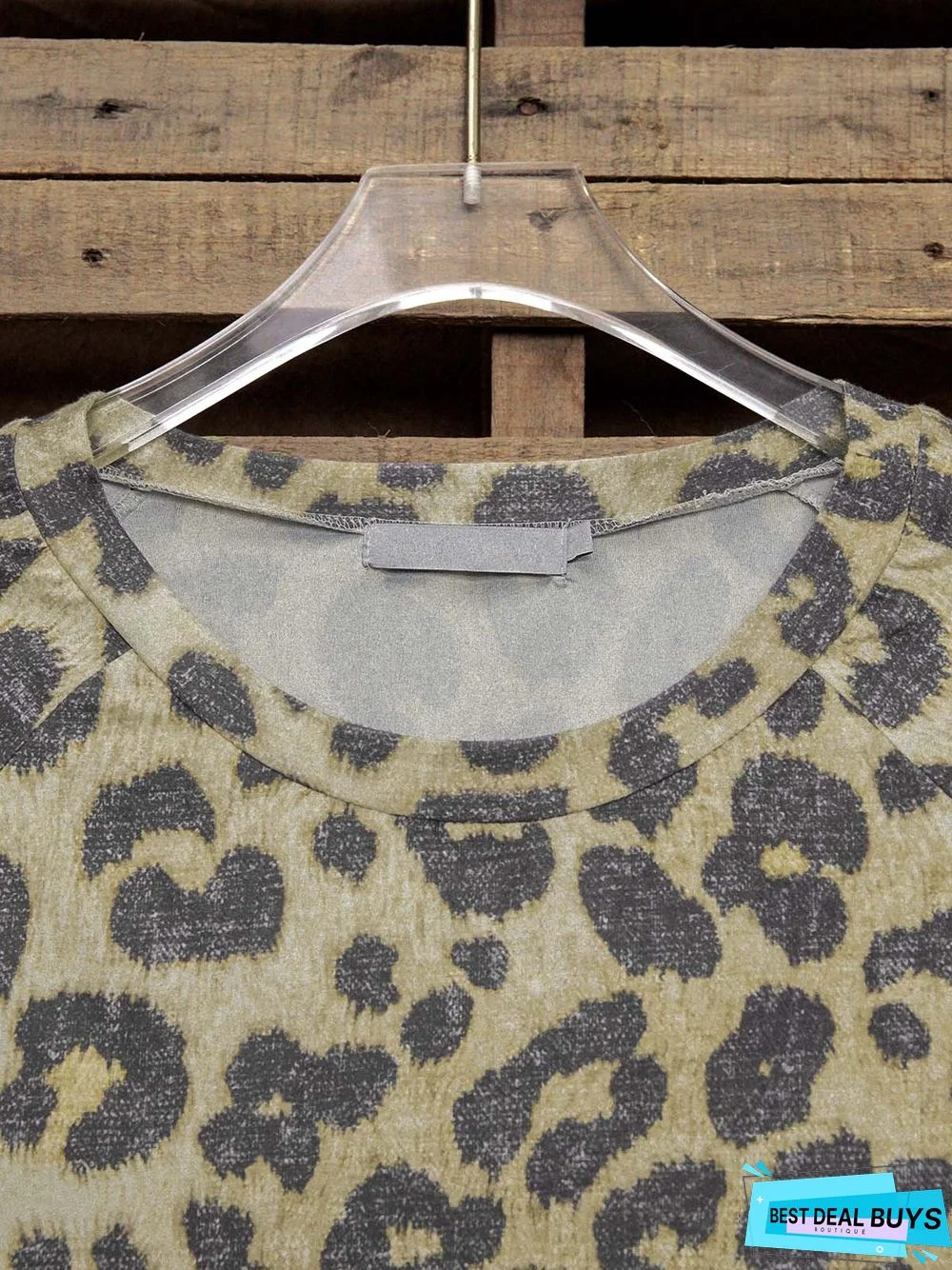 Leopard Crew Neck Casual Printed Leopard Top
