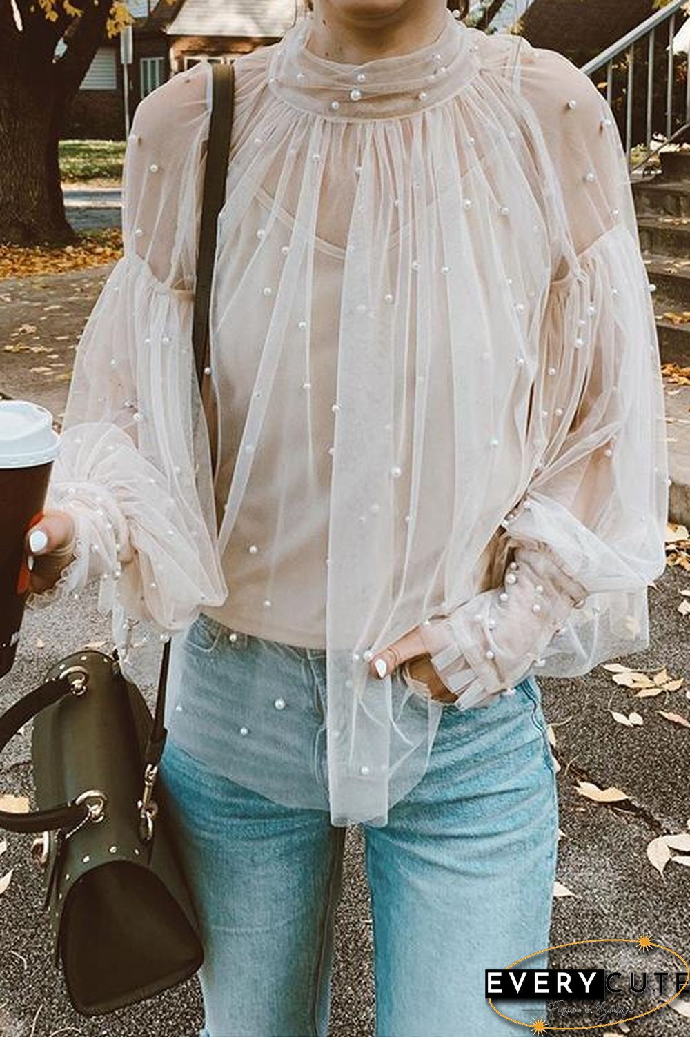 Pearl Puff Sleeve Blouse