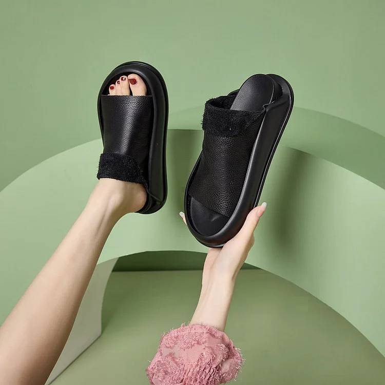Soft-soled Leather Slippers for Women