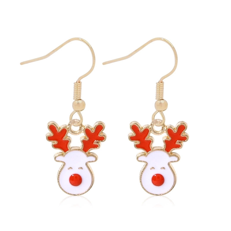 Fashion Christmas Tree Gloves Alloy Plating Inlay Artificial Gemstones Christmas Women’s Drop Earrings 1 Pair