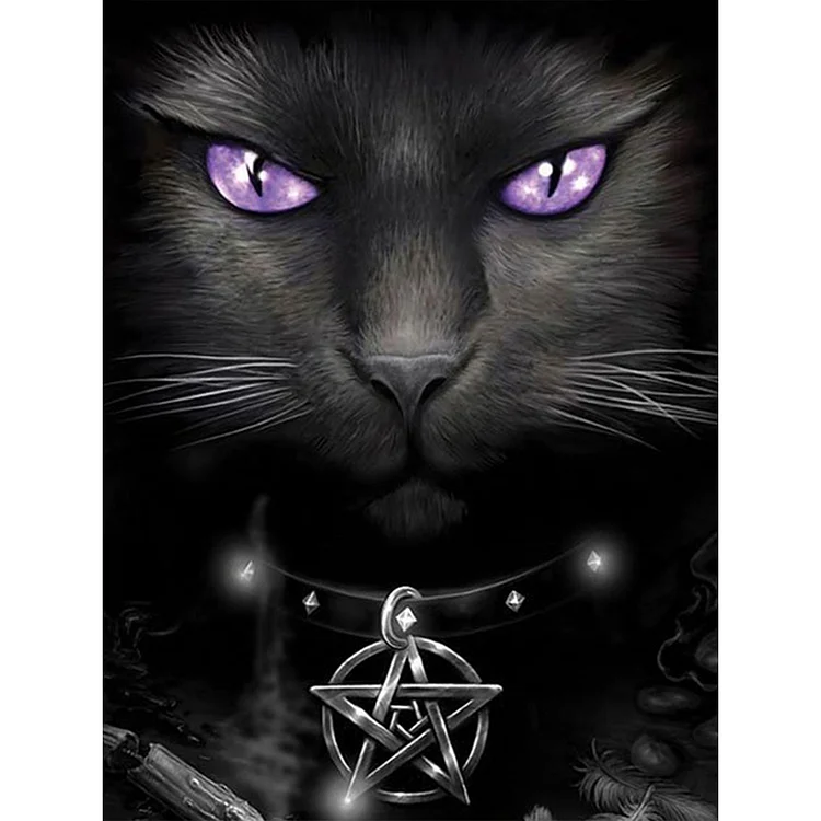 Astrology Black Cat - Printed Cross Stitch 11CT 40*53CM