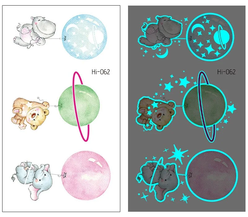 Sdrawing Tattoo Stickers Temporary Moon Star Diamond Planet Festival Carnival Party Glowing Cool Face Tatoo for Men Women