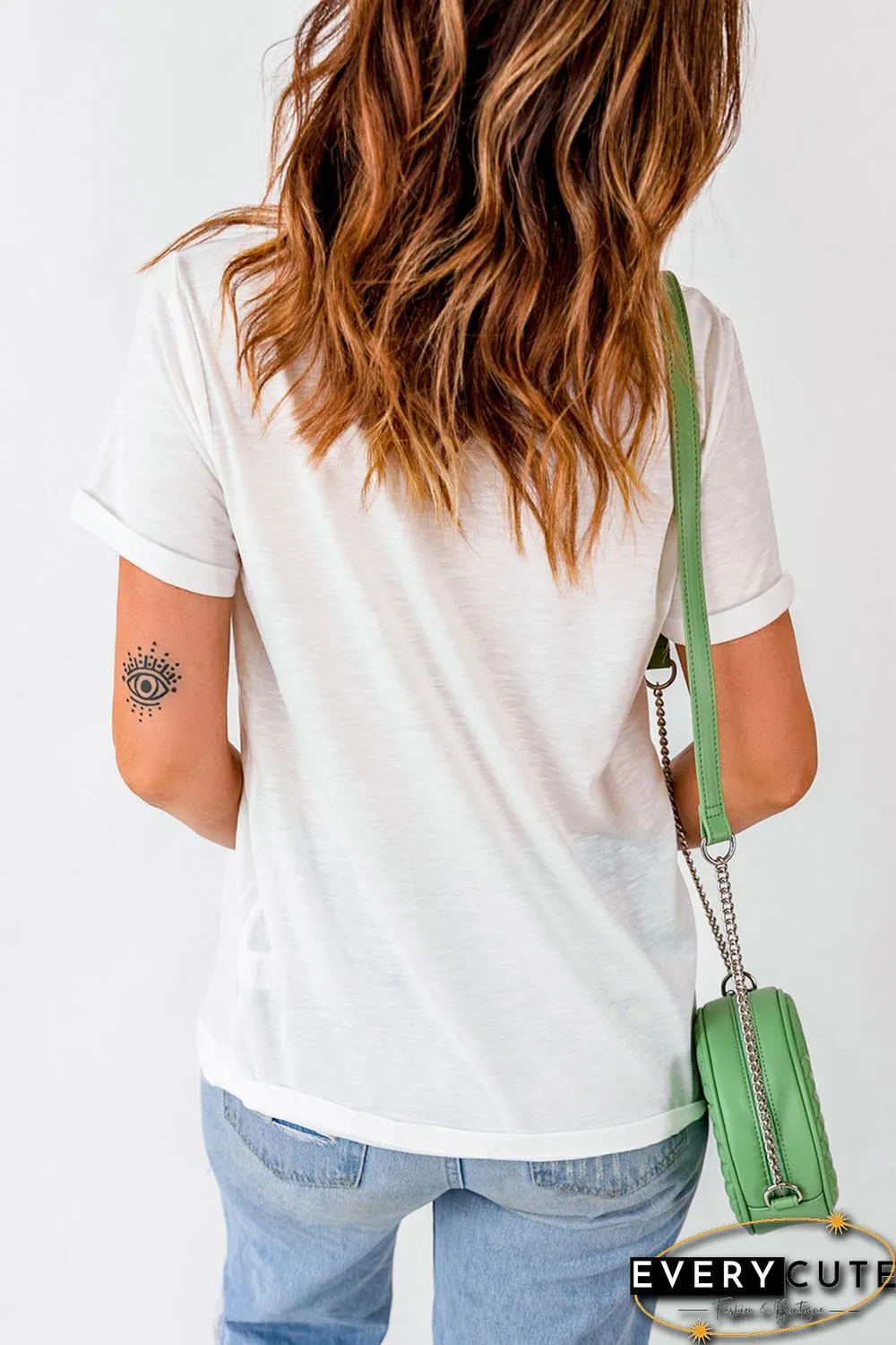 White American Honey Stars Print Short Sleeve Graphic Tee